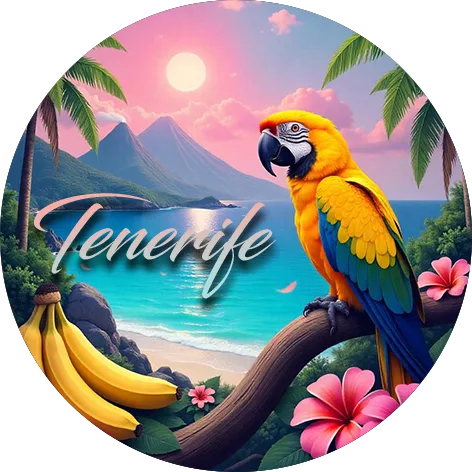 Golden Parrot Paradise – Tropical Sunset Magic-image