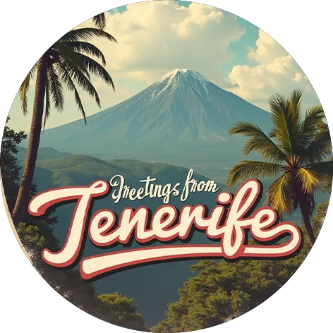 Classic Volcano View – Retro Travel Vibes-image